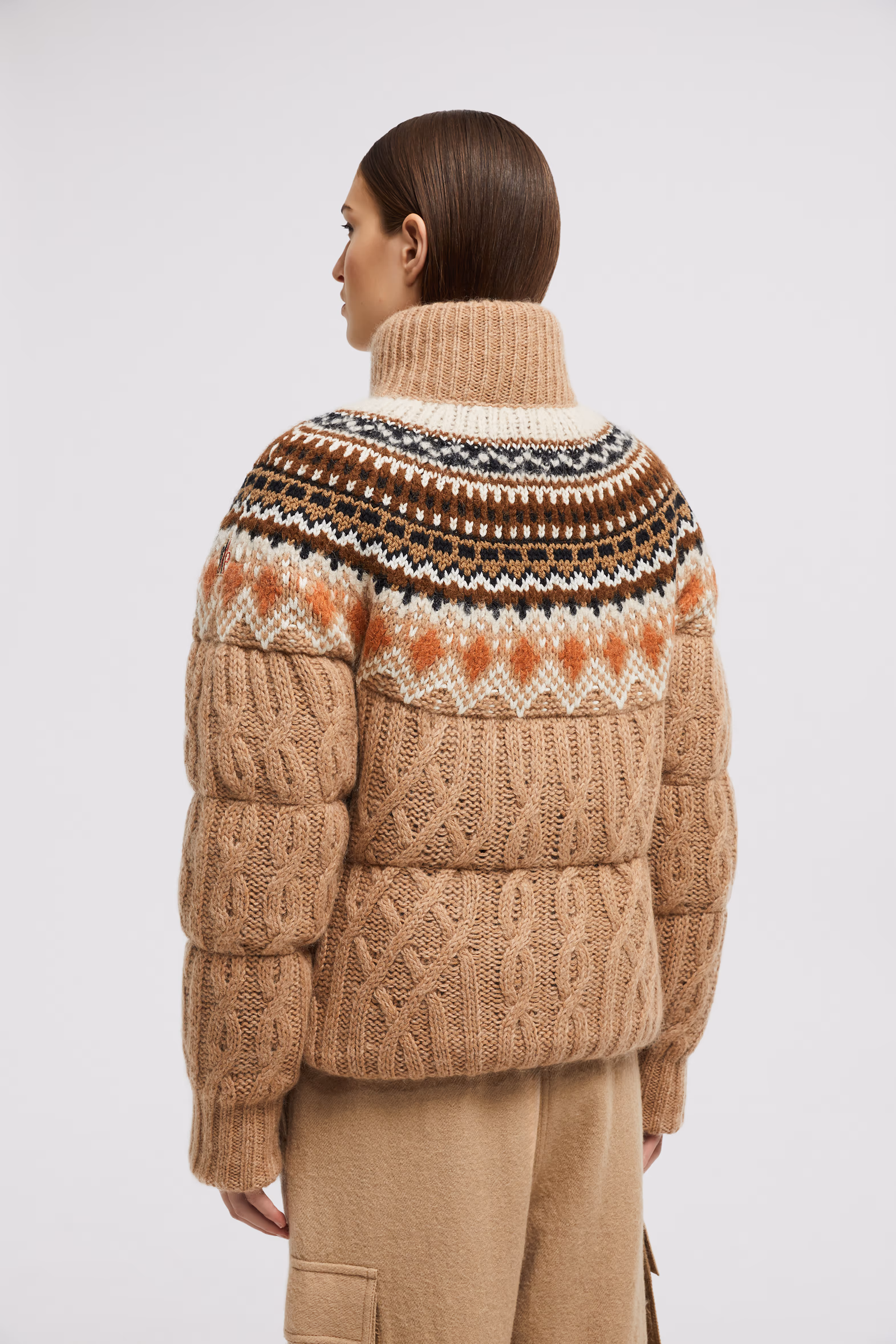 Wool, Mohair & Alpaca Short Down Jacket Women Multicolour Moncler 5